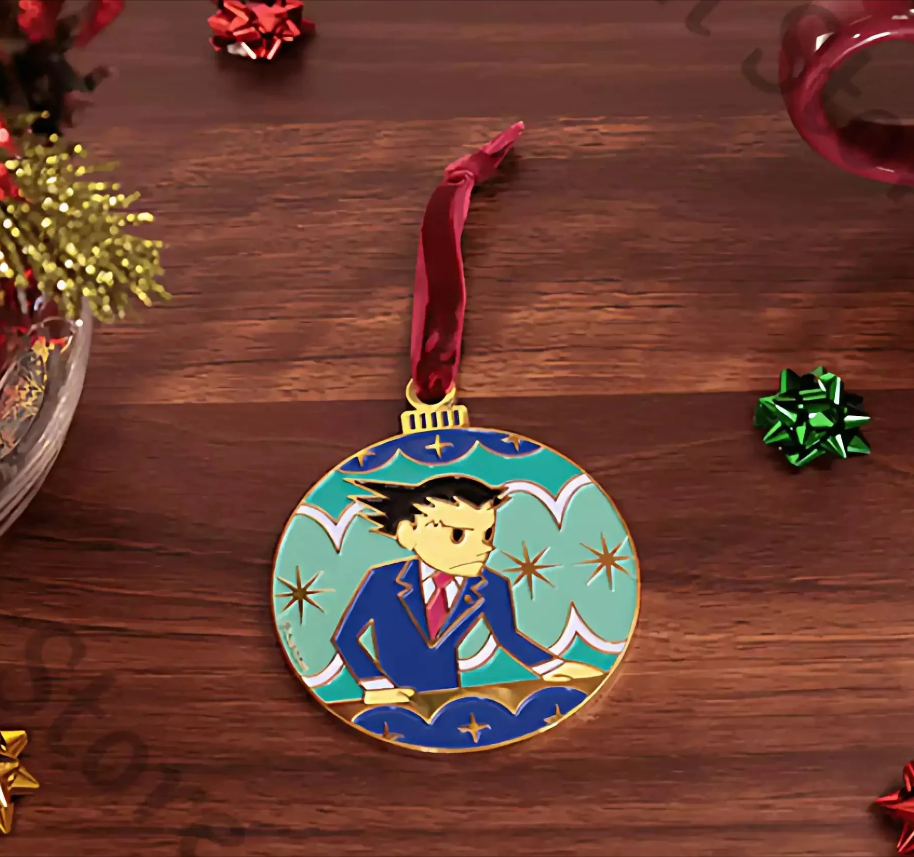 

Оригинальный аниме-брелок Phoenix Wright Ace Attorney, металлический кулон, мультяшный брелок для ключей, рождественское украшение, подарок