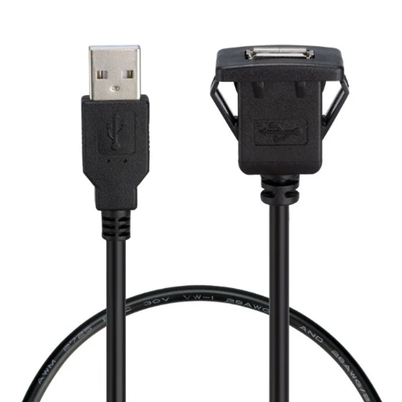 2M Single port dual port car, ship, motorcycle dashboard, install male to female USB 2.0 socket extension panel waterproof cable