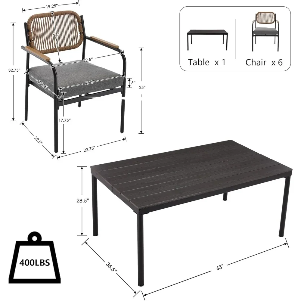 7-Piece Wicker Dining Set 6