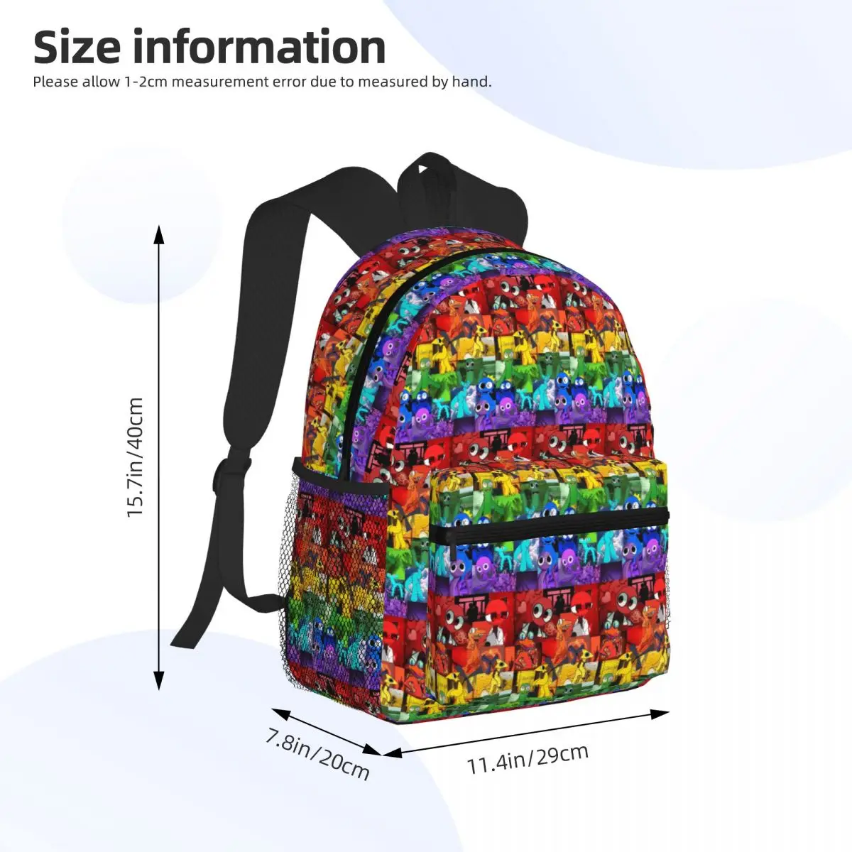 Rainbow Friends Student Backpack School Bag Hiking Travel Daypack for Boys Girls Fashion Bookbag Shoulder Bags