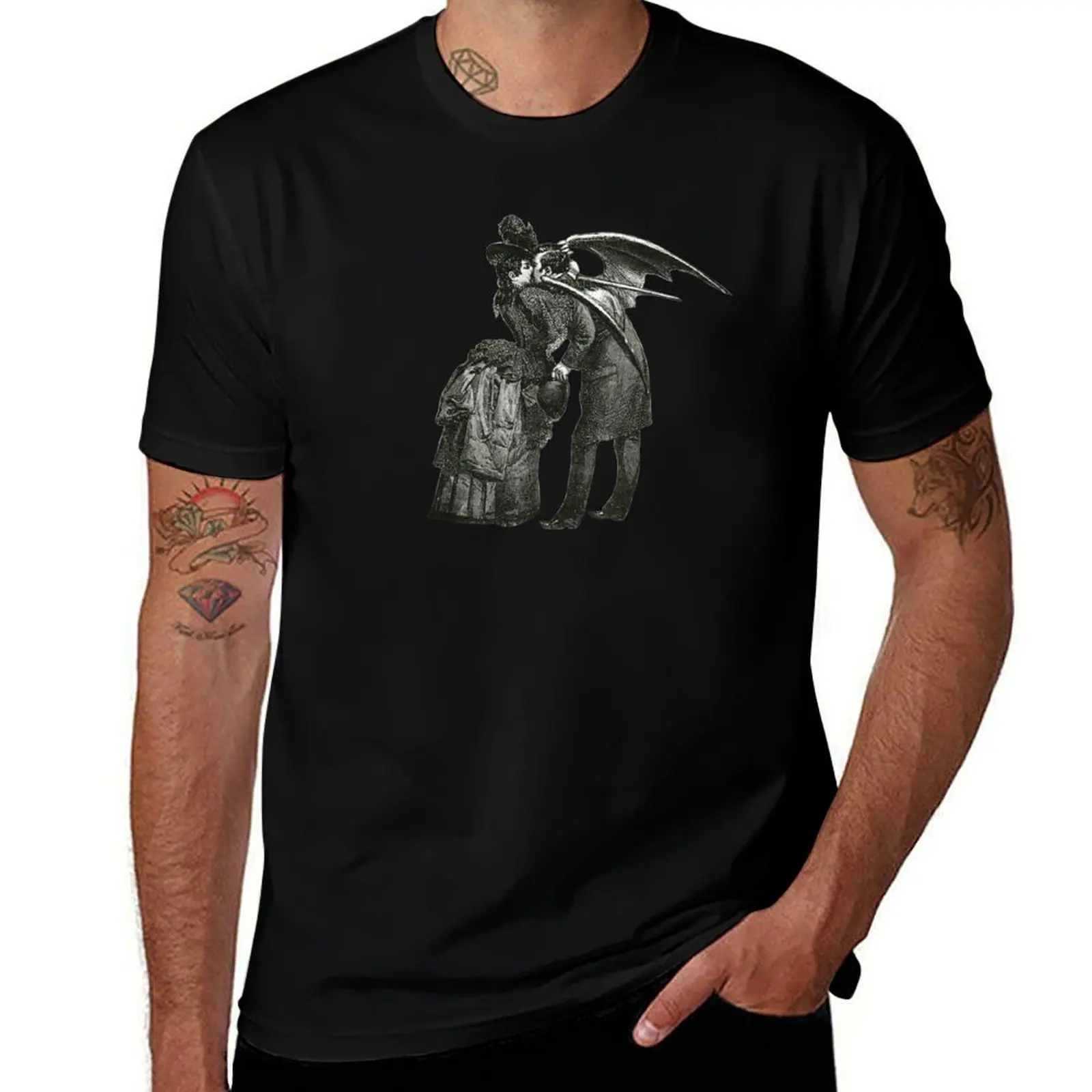 Kiss of the Demon Isolated T-Shirt Big Size Daily Wear T-Shirt