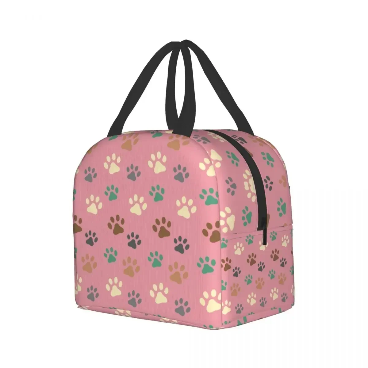 Pet Dog Paw Pattern Insulated Lunch Bags for Women Animal Footprint Resuable Thermal Cooler Food Lunch Box Kids School Children