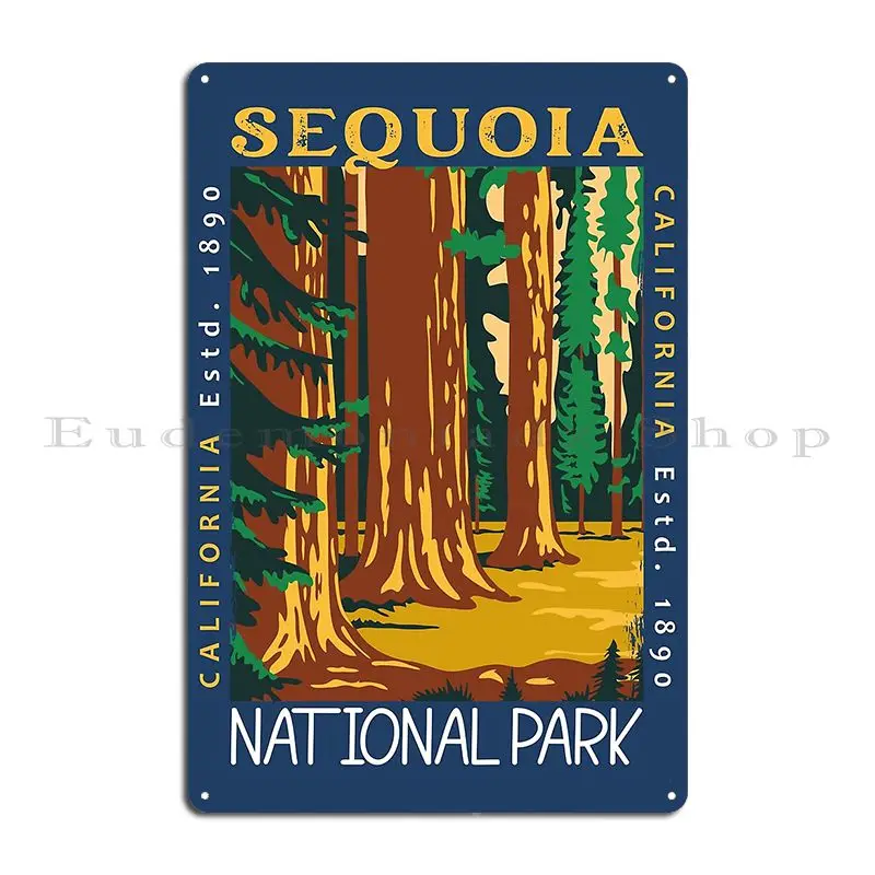 Sequoia National Park California Distressed Metal Sign Club Garage Bar Create Cinema Tin Sign Poster