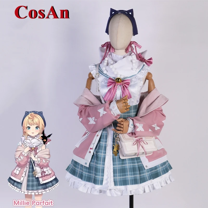 CosAn Game Virtual YouTuber Millie Parfait Cosplay Costume New Winter Clothes Party Role Play Clothing Vup Vtb