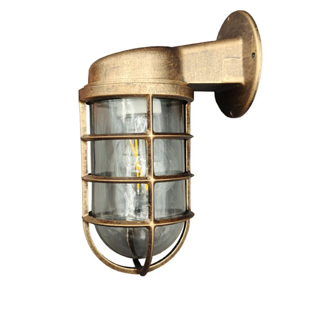 

Rustic Outdoor Wall Lantern,Exterior Waterproof E27 Wall Sconce Light Fixtures,Vintage Front Door Wall Lighting with Clear Glass