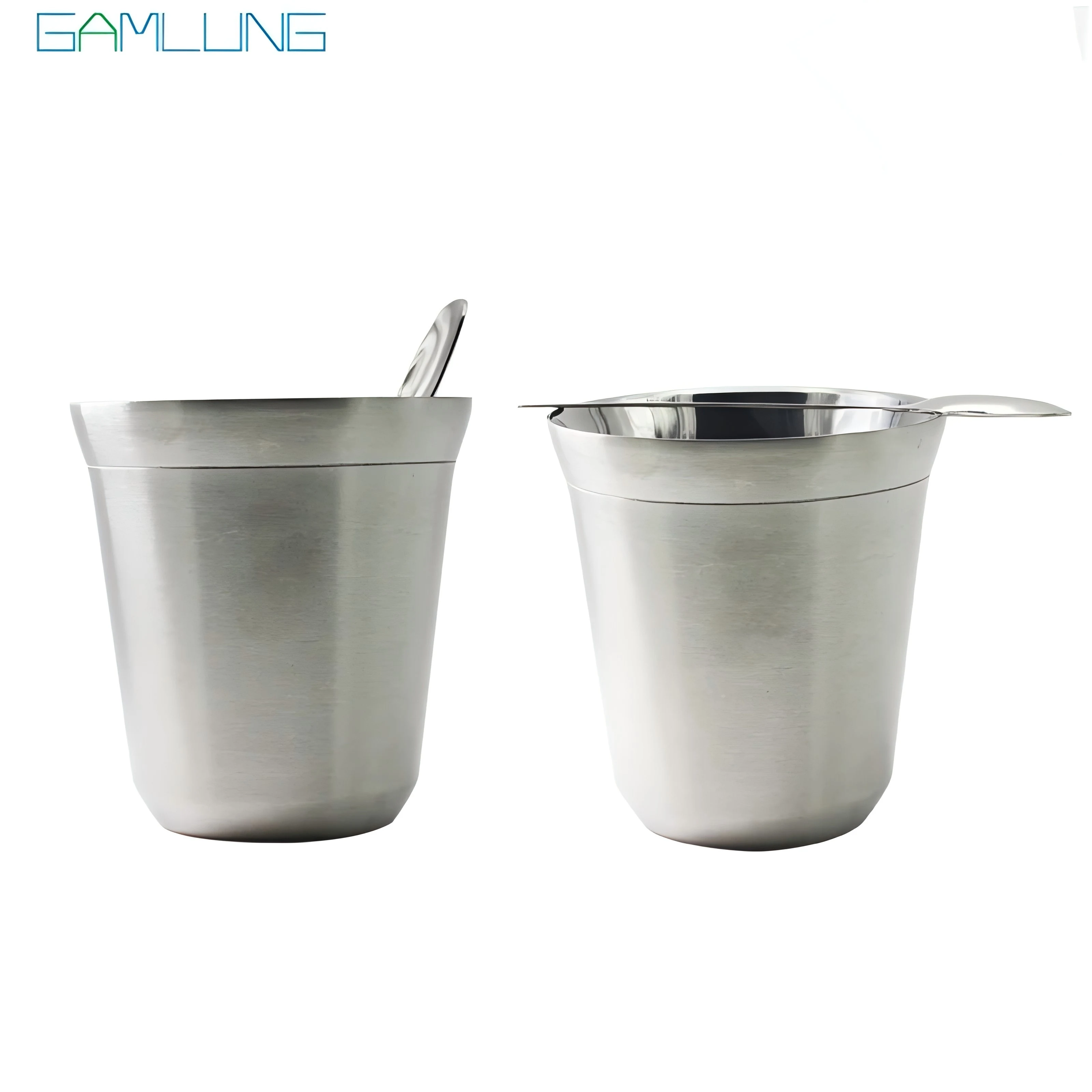 

GAMLUNG Pixie Nespresso Espresso Stainless Steel Coffee Cup 85ml Lungo Mug 2pcs Pack with Stirrer
