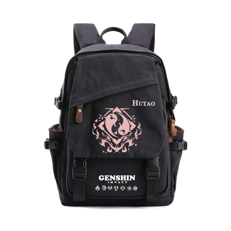Plecak Genshin Impact Wysokiej Jakości Wytrzymała Torba Płócienna Xiao Paimon Kaedehara Kazuha Nadruk Plecak Szkolny dla Uczniów Plecaki Podróżne