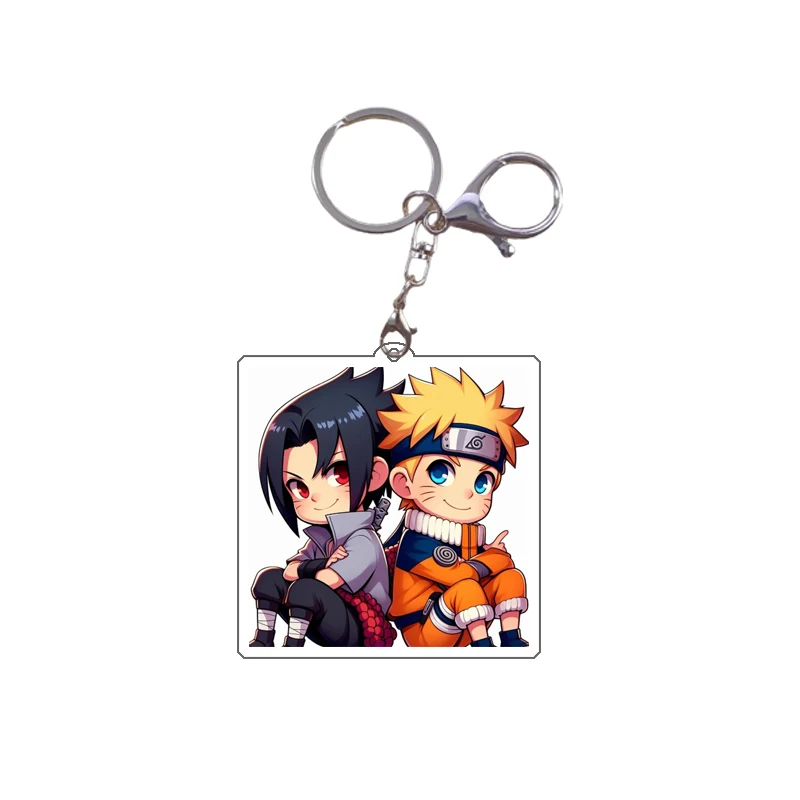 Naruto Keychain New Anime Peripheral Two-Dimensional Q Version Naruto Double-Sided Pattern Acrylic Backpack Pendant Student Gift