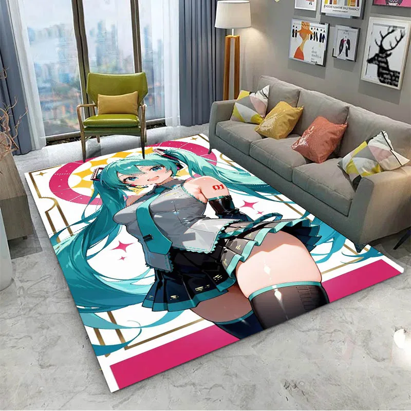 Anime H-Hatsune V-Vocaloid Kawaii Girls 3D Carpet Rug Art for Room Decor Home KidsDoor Gift Kids Area Rug Non-slip Floor Mat