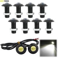 8PCs Eagle Eye LED Grille Light Ultra Thin Hawkeye White Fog Light DRL Number Plate Light Parking Light Motorcycle SUV Pickup12V