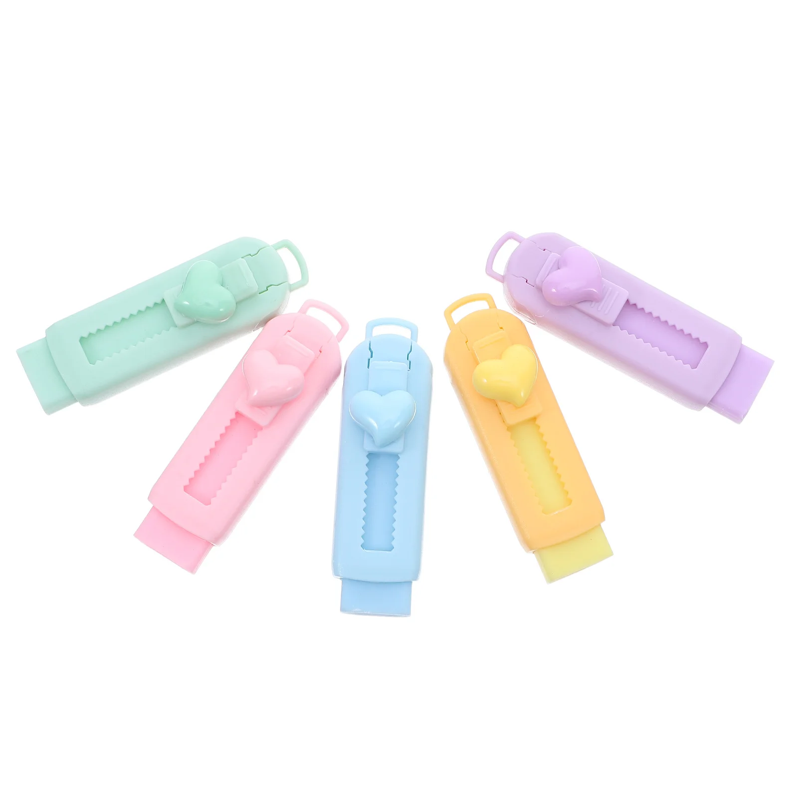 

5pcs Retractable Pencil Erasers Sliding Push-Pull Design Precise Erasing Soft Cute Eraser For School Office Stationery