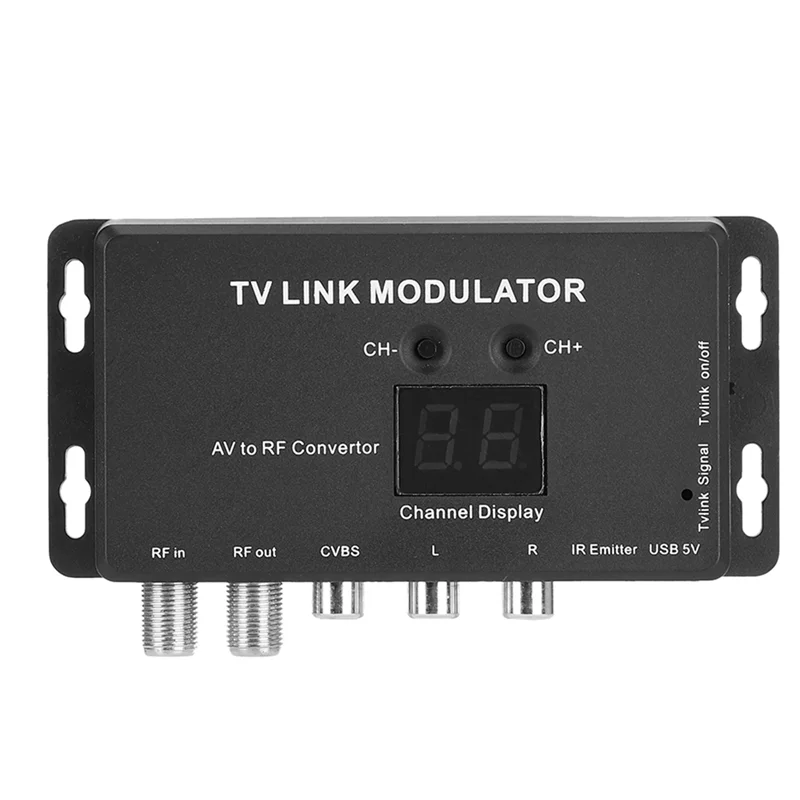 A29F-TM70 UHF TV LINK Modulador AV a RF Convertidor Extensor IR con pantalla de canal USB 5V