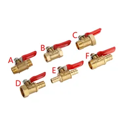 Valve6mm-12mm Hose Barb Inline Brass Water Oil Air Gas Fuel Line Shutoff Ball Valve Pipe Fittings Pneumatic Connector Controller