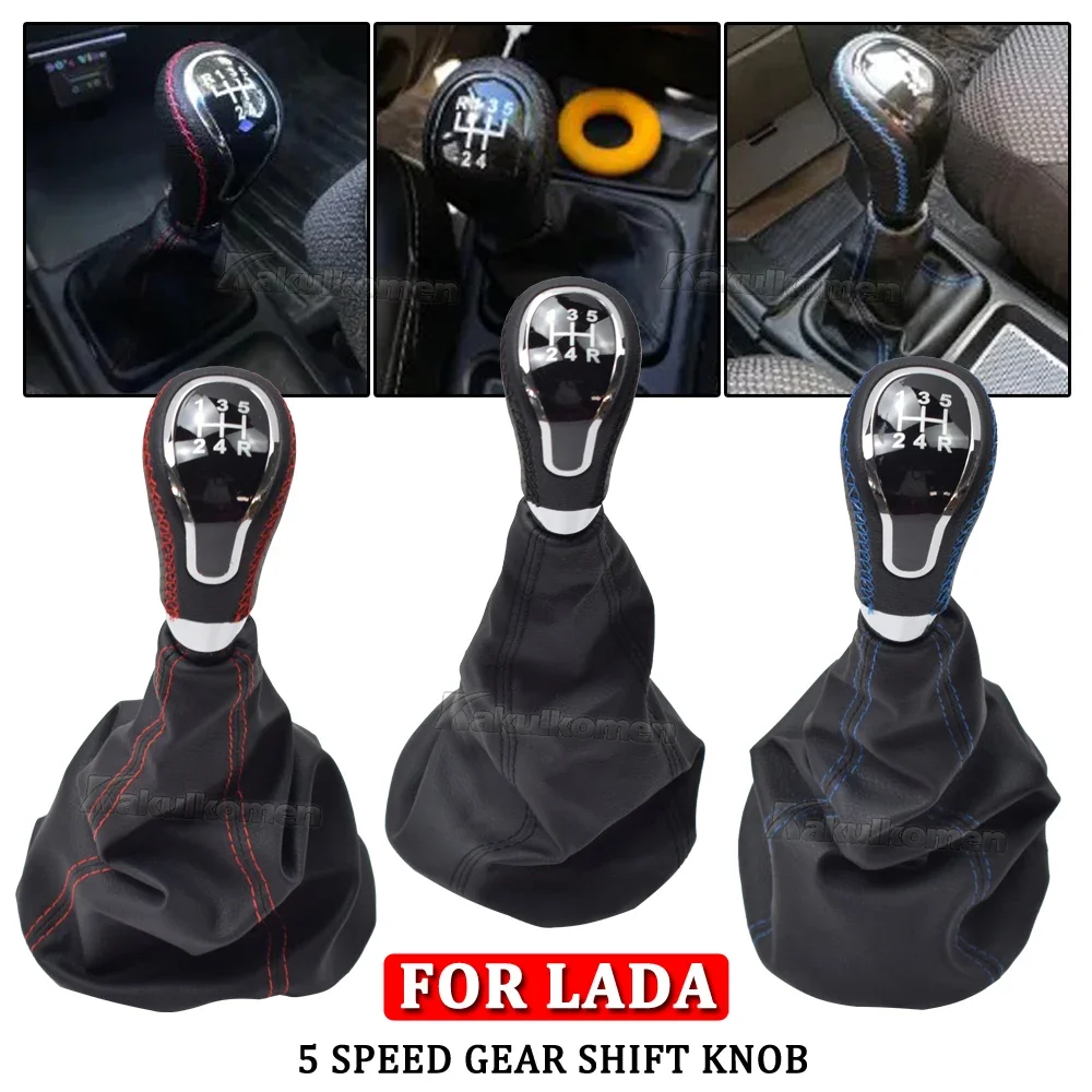 For Lada BA3 2101 2102 2103 2104 2105 2106 2107 Car Gear Shift Knob with Gaiter Boot Cover Interior Accessories