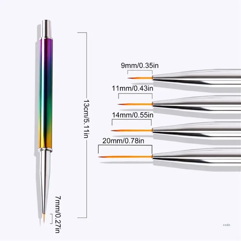 1 Set Nägel Zeichnung Stift Nägel Kunst Liner Pinsel mit Austauschbaren Köpfen Detail Nägel Pinsel Nagel Feine Zeichnung Stifte