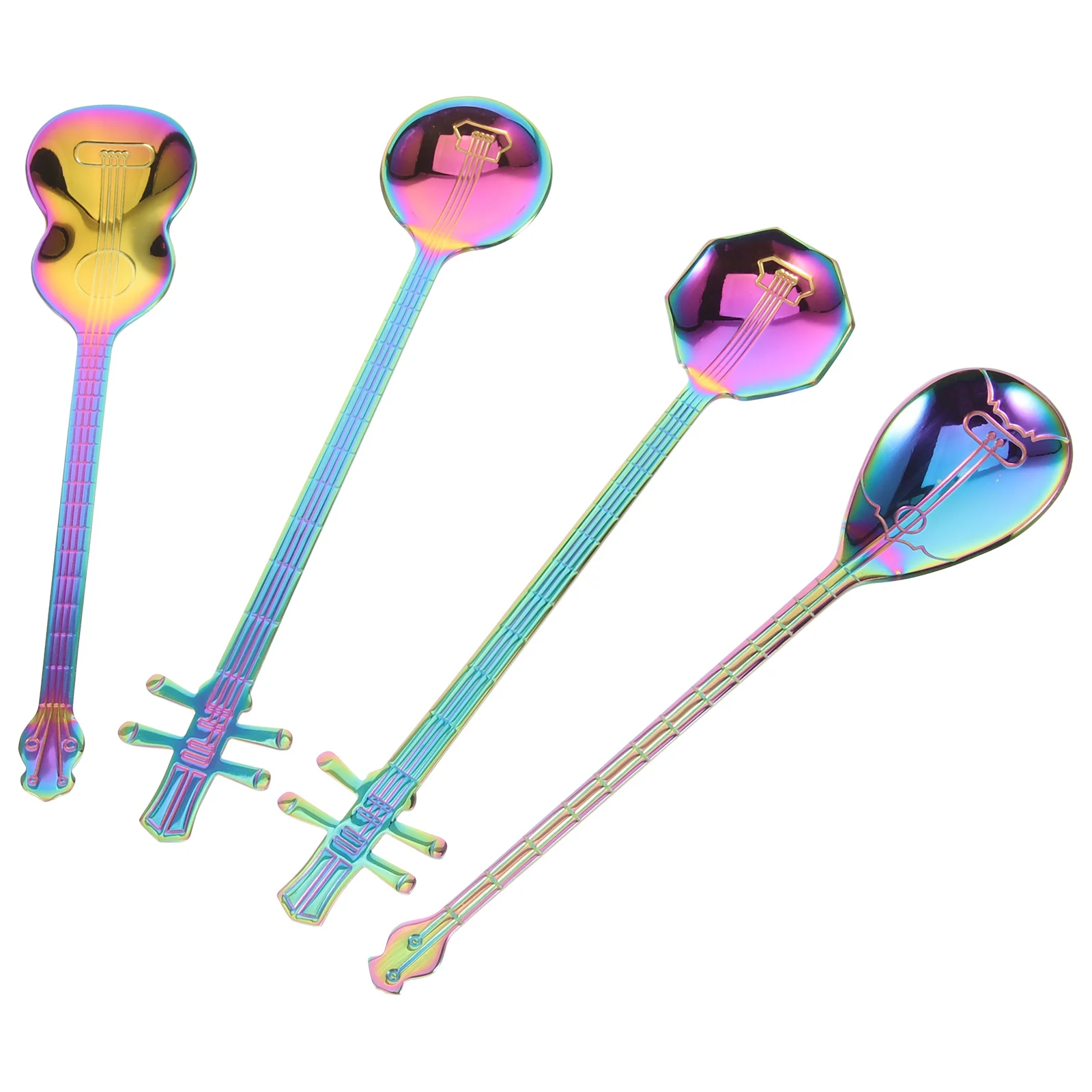 

4Pcs Unique Design Musical Note Spoons Stainless Steel Multi-Function Stirring Spoon for Bar Kitchen Party Spoons