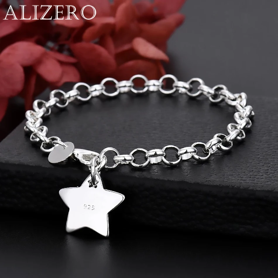 

korean fashion 925 Sterling Silver Beautiful Star Bracelets for Women fine Party Wedding Jewelry Accessories Christmas Gifts
