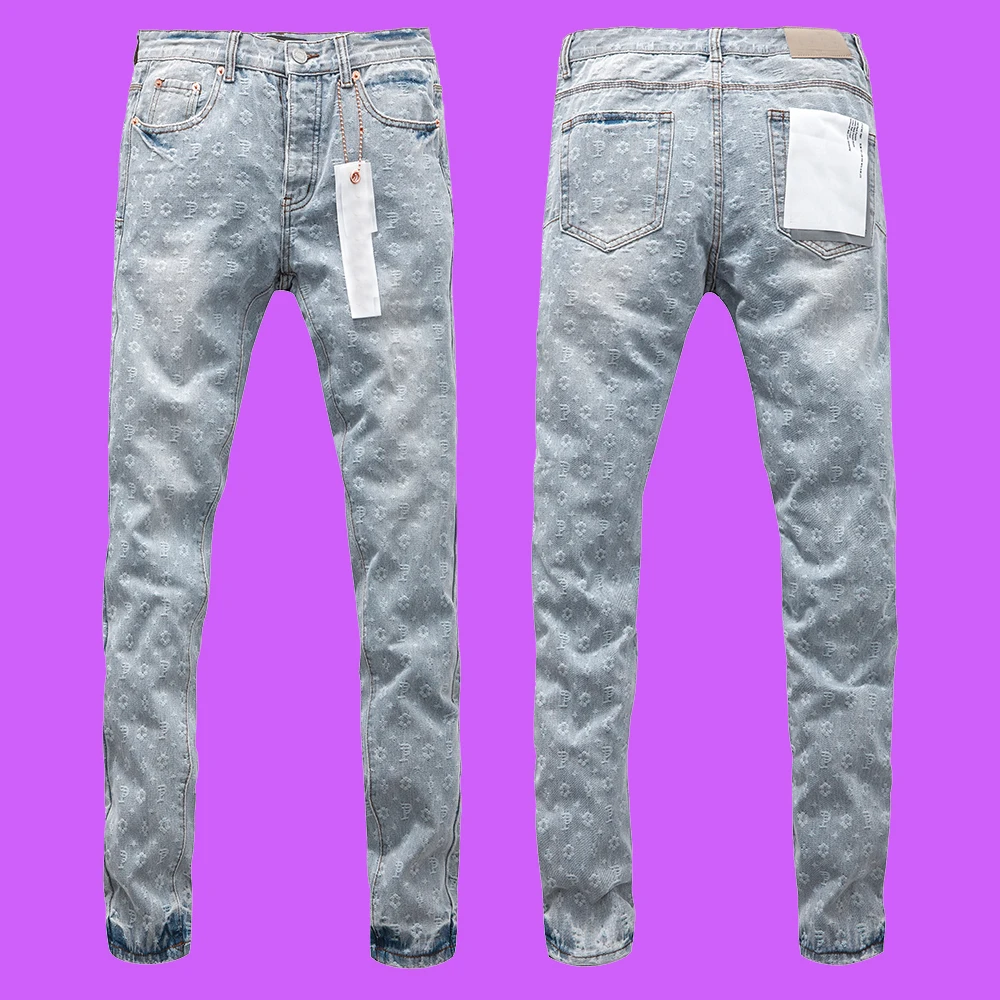 Purple roca  Fashion Brand Jeans Premium denim fabric American High street embroidered jeans pants