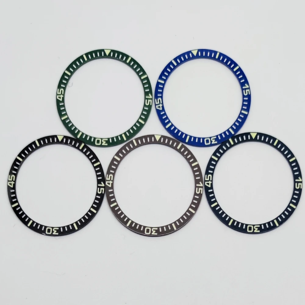 セラミックウォッチベゼル,照明アクセサリー,黒,青,緑,38mm