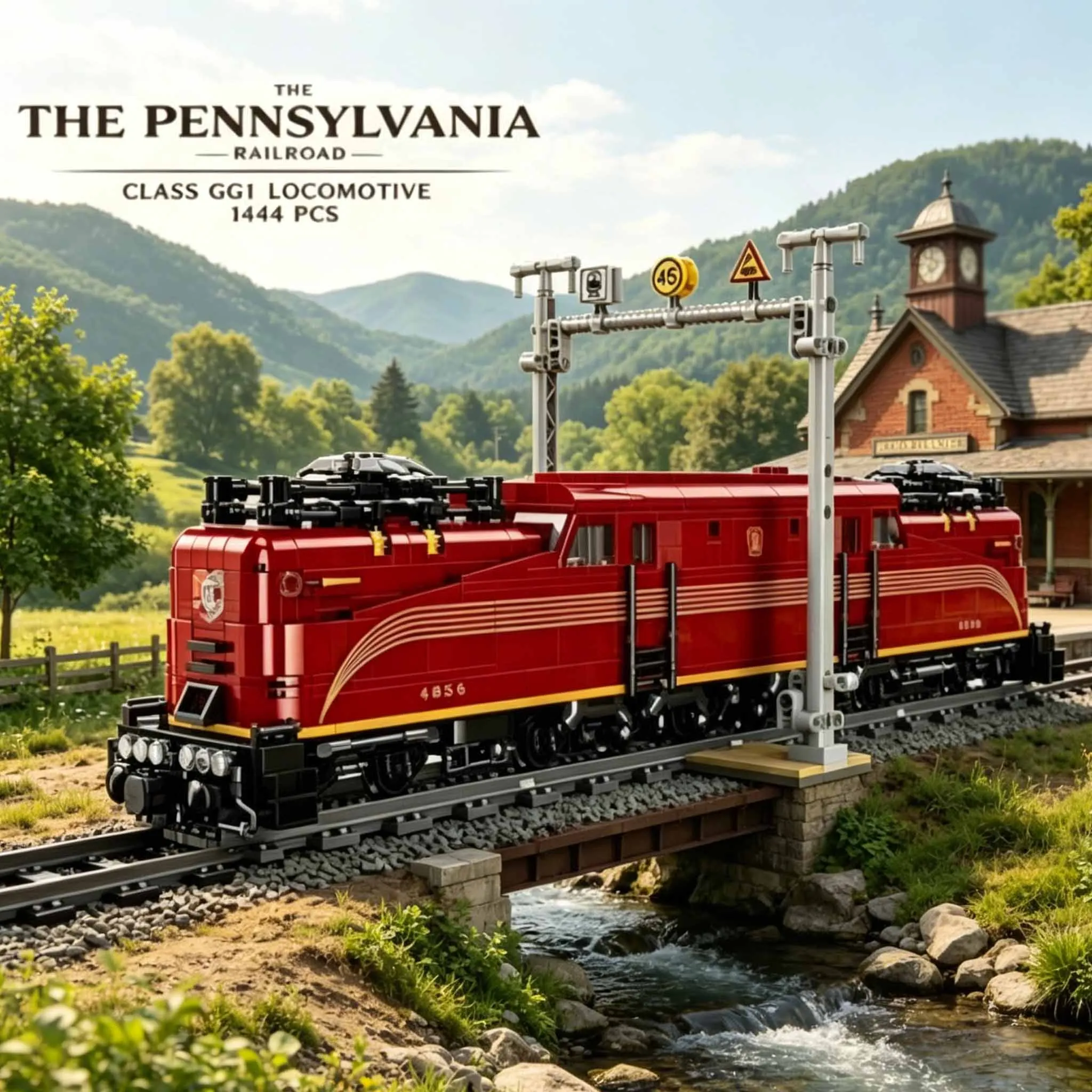 PRR GG1 Klasse 4856 Elektrische Lokomotive Baukasten Pennsylvania Railroad Zugmodell Zusammenbau-Spielzeug Sammlerstück Geschenk für Erwachsene