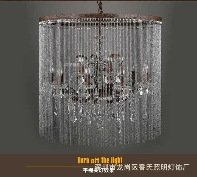 Modern Vintage Crystal Chandelier Lighting Rustic Candle Chandeliers Pendant Hanging Light for Home Hotel and Restaurant Decor