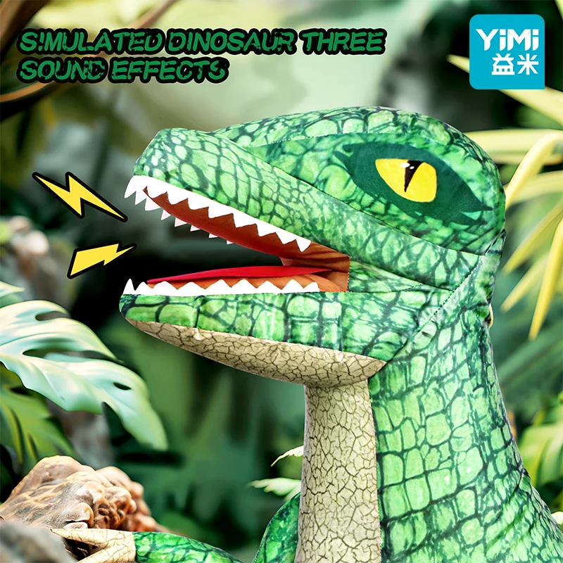 2,4 GHz opblaasbaar dinosaurusspeelgoed met afstandsbediening voor kinderen, elektrische speelgoeddinosaurus met 360° ° Rotatie, oplaadbaar lopend dinosaurusspeelgoed