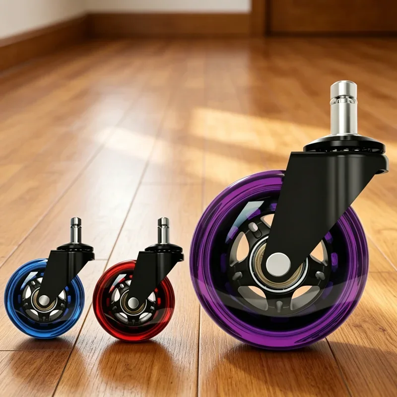 5 Pcs 3 Inch Transparent 11 * 22 Activity Card Spring Wheel Office Chair Universal Computer Roller E-sports Silent Pulley