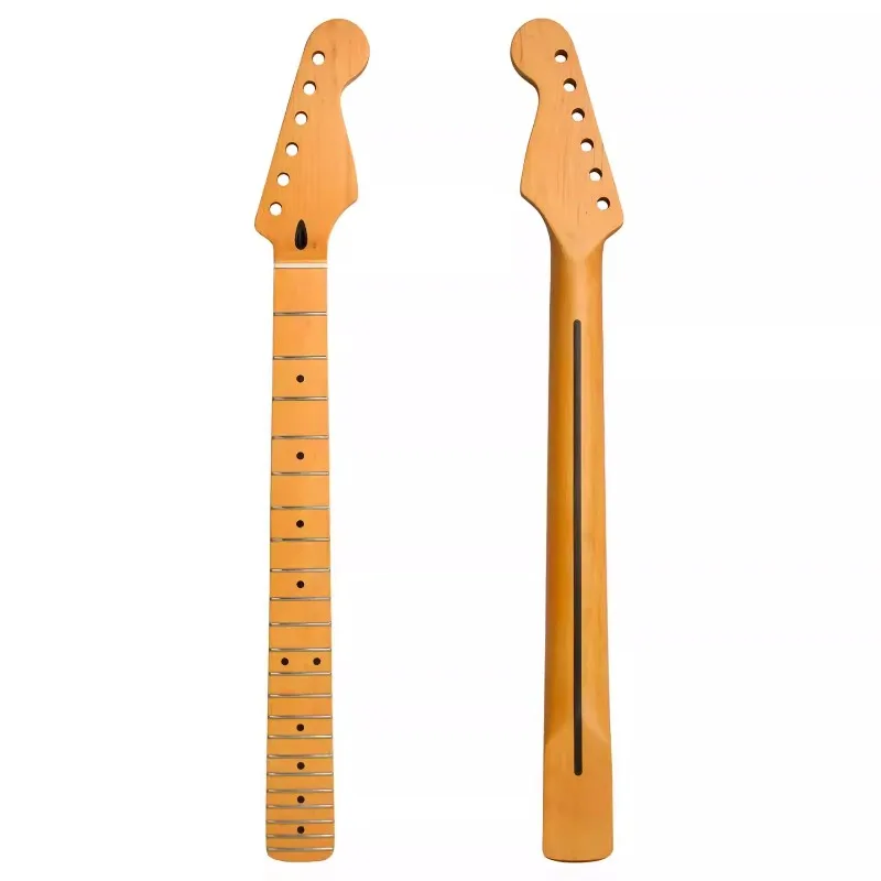 

Matte Yellow 22th Grade Electric Guitar Neck, Canadian Maple Handle, ST Back Center Line [peachwood Tube + Ox Bone Pillow]