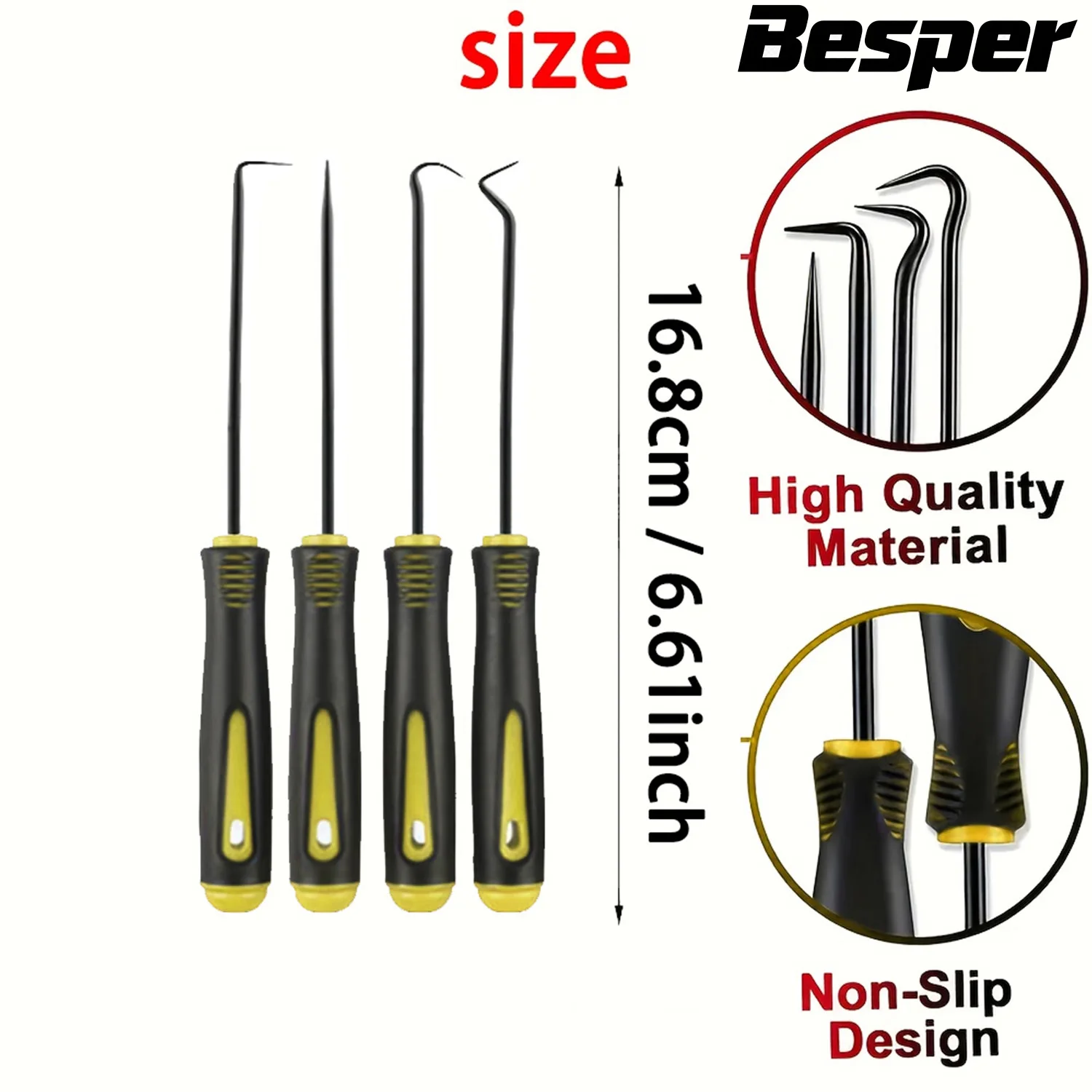 10/4PCS Precision Pick Set - Easy Removal Tool for Auto Oil Seals, O-Rings Seal Gasket Pick, Motorcycle, bicycle tire repair image 3