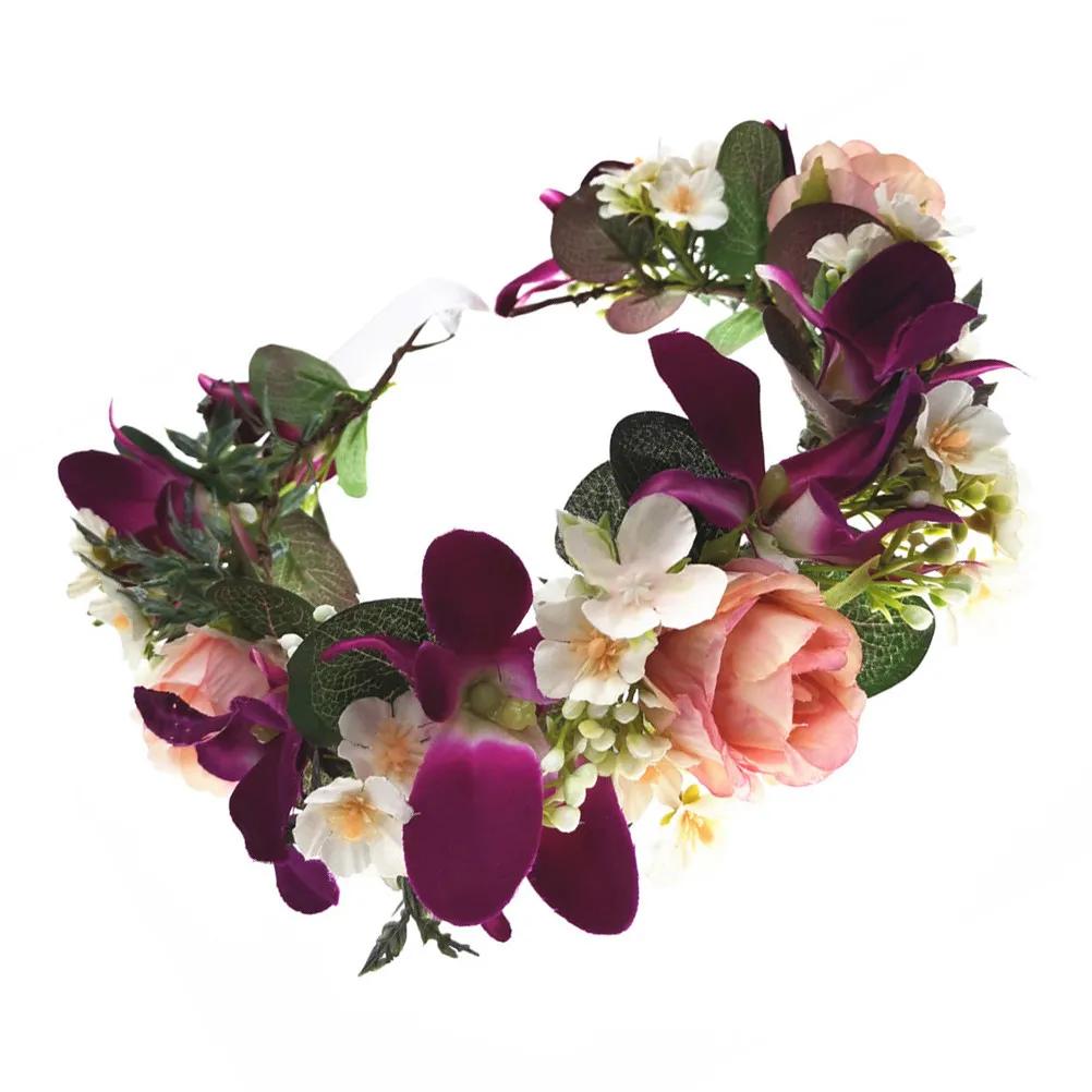 

Цветочная повязка на голову Lan Hua: яркий стильный свадебный аксессуар, цветочный венок для невесты, гирлянда из цветов, повязка для волос с цветами