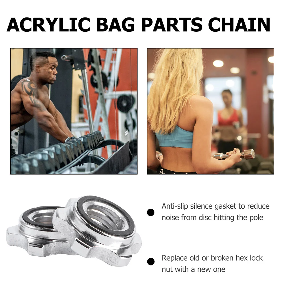 

4Pcs Dumbbell Nut Anti-Slip Lock Collar Cast Iron Barbell Clamp Secure Buckle for Home Gym Workout Barbell Collars