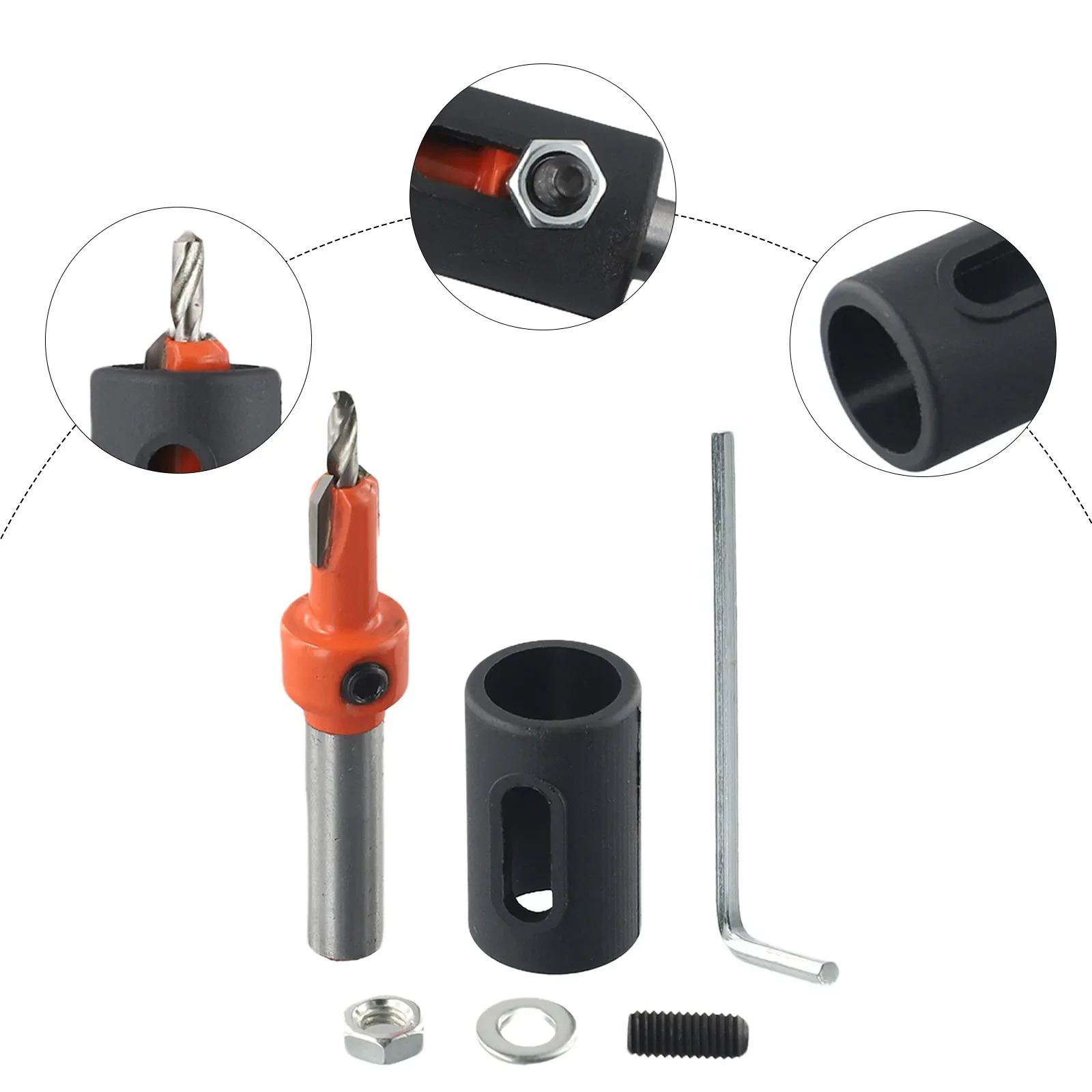Tappo per trapano con punta da trapano 2.8/3.2/3.5/4 nero per foratura per la lavorazione del legno accessori per punte da trapano per svasatore nuovo di zecca