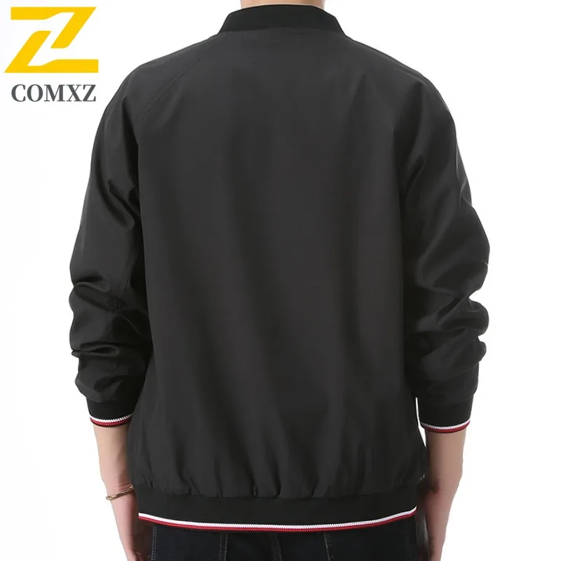 COMXZ 2025 ملابس العمل غير الرسمية سترة بلون البيسبول طوق في الهواء الطلق يندبروف الدافئة ربيع الخريف متعدد جيب معطف الموضة #3