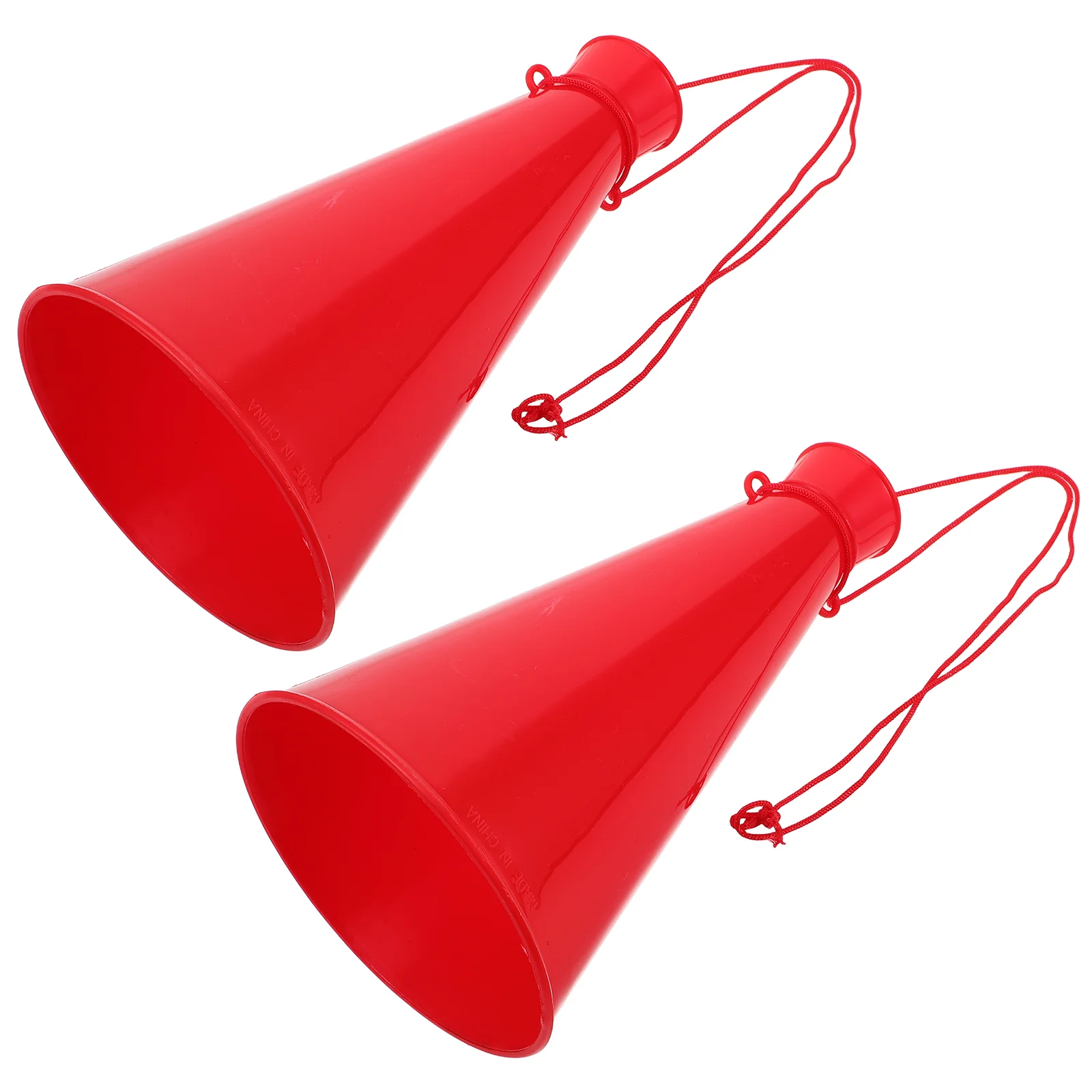 2 Pcs Valentines Day Headband Amplifier Microphone Speaker Megaphone Kids Bulk Prop Toy Red Plastic Cone Cheer with Handle