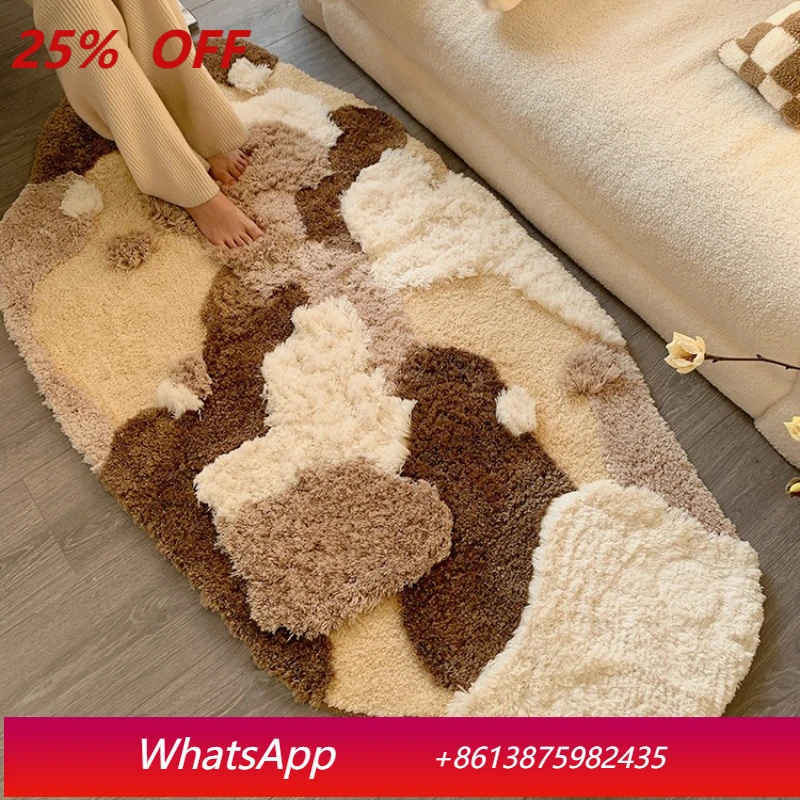 

LTT Moss Carpet Thickened Foldable Washed Long Hair Bedside Blanket Shaped Flocking Carpet