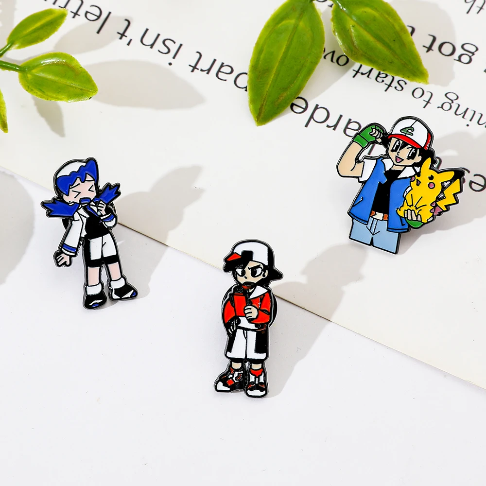 Популярные-эмалированные-броши-с-героями-мультфильмов-Покемон-Пикачу-Эш-Кетчум-модный-металлический-значок-magikarp-для-одежды-и-аксессуаров-для-рюкзака