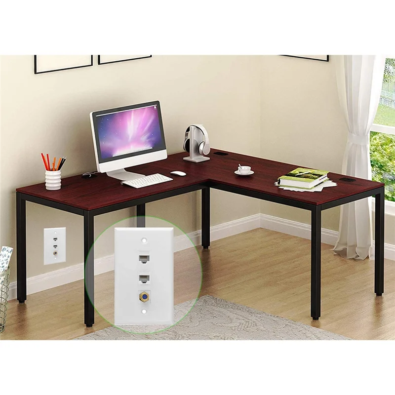 

ABUF-4X Ethernet Коаксиальная настенная панель, 2 порта Cat6 RJ45 Keystone и 1 порт F-типа Коаксиальная настенная панель «мама-мама»