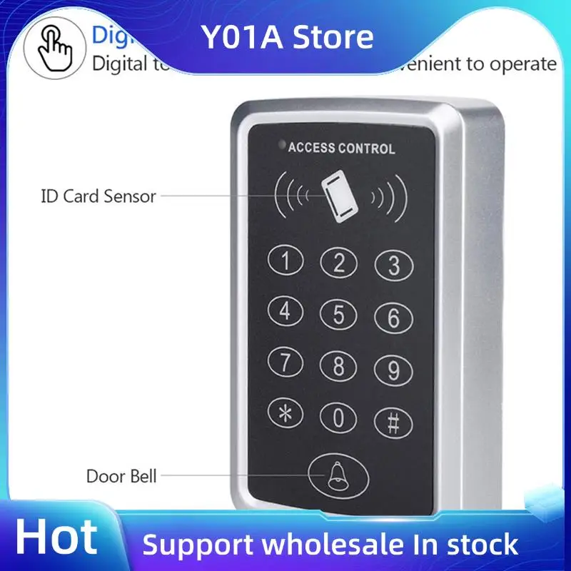 

Y01A EM4100 TK4100 RFID Keypad Access Control System Waterproof Outdoor Cover Keyfobs Door Opener For LOCK Keyboard