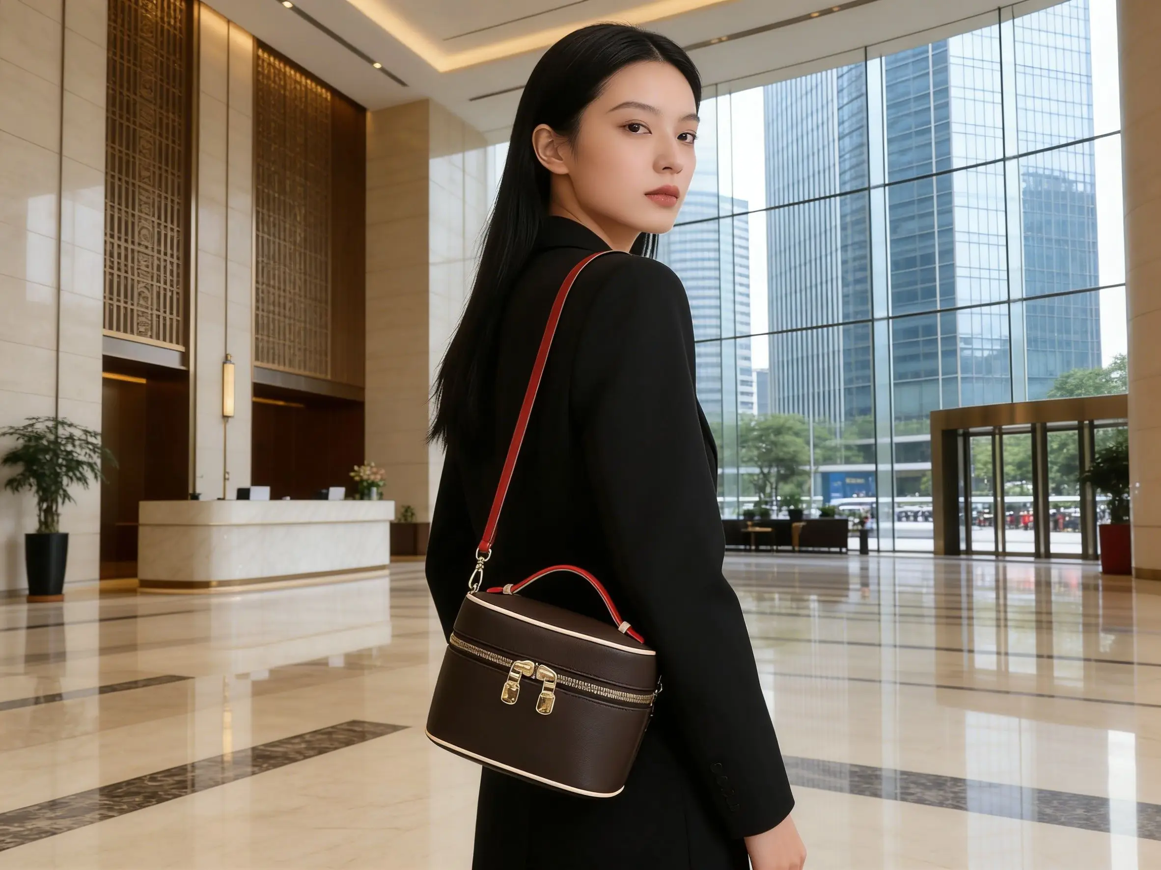

Large Capacity Cosmetic Box Internal Storage Box Leather Travel Organizer Bag Women's luxury handbags