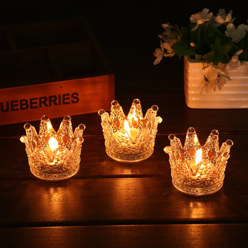 Crown Candlestick Valentine's Day Candlelight Dinner Candlestick Cup Bar Birthday Celebration Candlestick Wedding Accessories