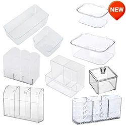 Transparent Acrylic Cosmetics Storage Box Makeup Holder Jewelry Make Up Organizer for Home Plastic Desktop Storage Boxes