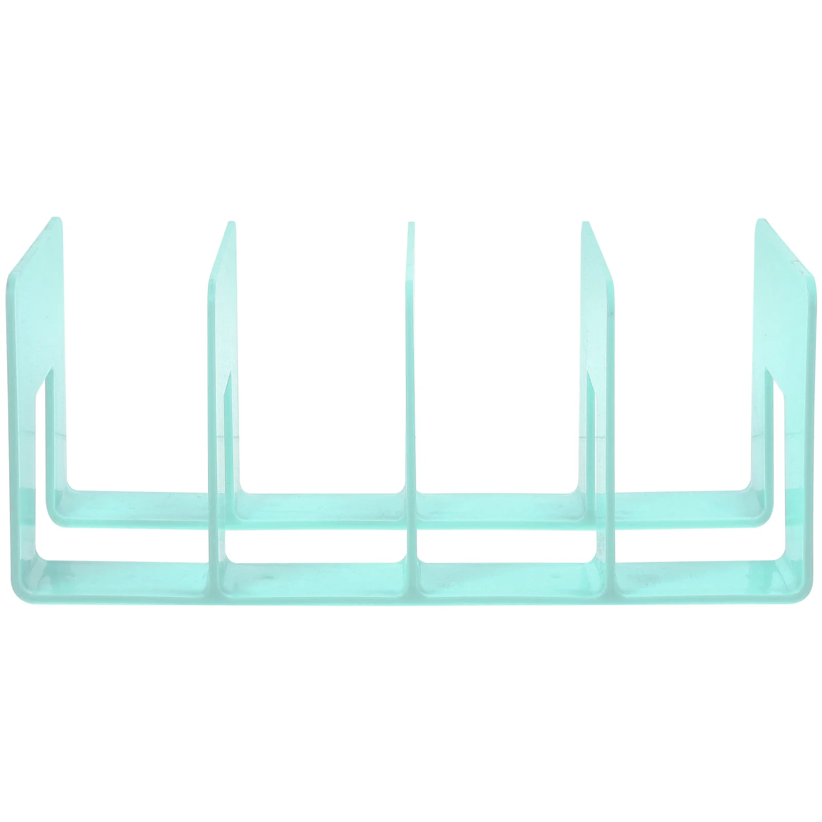 4 Bookends White Bookshelf File Holder Classified Storage Rack Desktop Document Binder Organizer for Plastic Cabinet Office