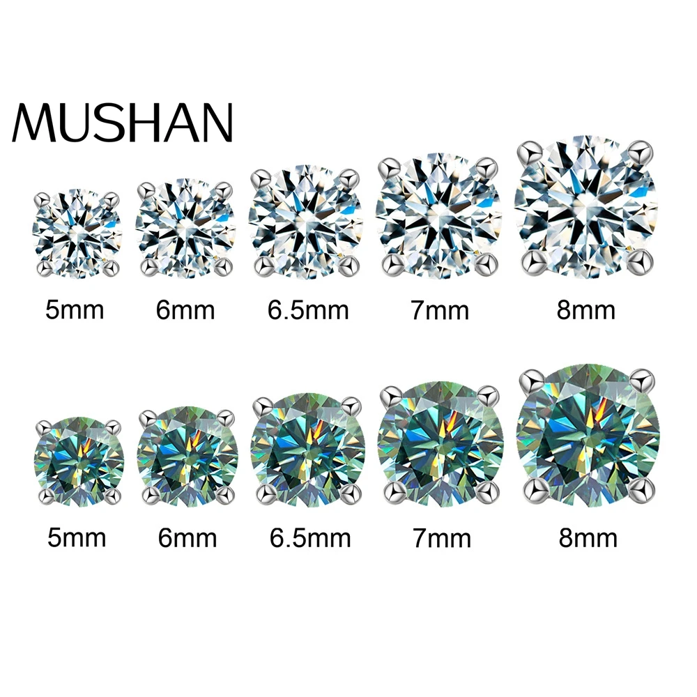 

Серьги-гвоздики MUSHAN с муассанитом 2 карата (50 баллов), классические, с четырьмя крапанами, из стерлингового серебра S925