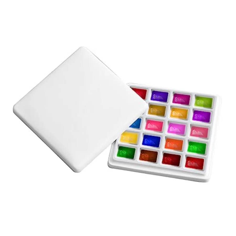 

Porcelain Paint Palette with Cover Ceramic Palette Mixing Tray for Painting Watercolor Gouache Color Mixing Painting Palette Ho