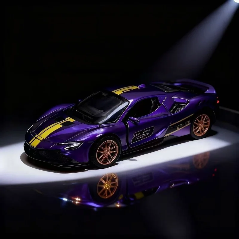 1:36 Sports Car Alloy Die-Casting Model, Simulation Racing Toy Car, Return Function, Can Open the Door, Collectible Display Toy