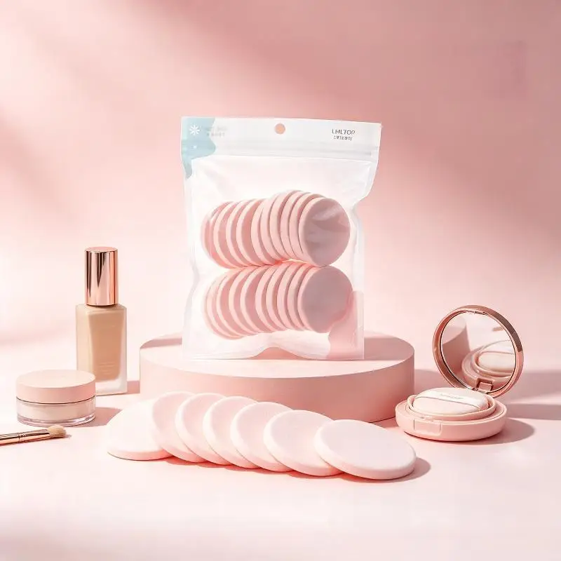 20PCS Travel-Friendly Soft Cosmetic Powder Puffs Square Round Shape Compact Tools for Vacation Business Trip Makeup Use