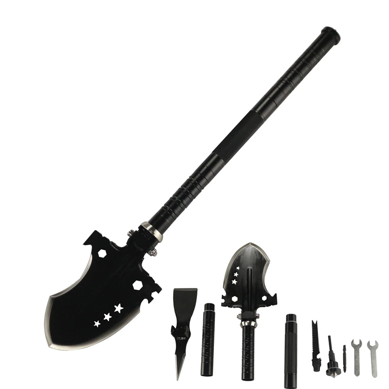 

High quality multifunction garden tool camping tactical survival shovel with hoe