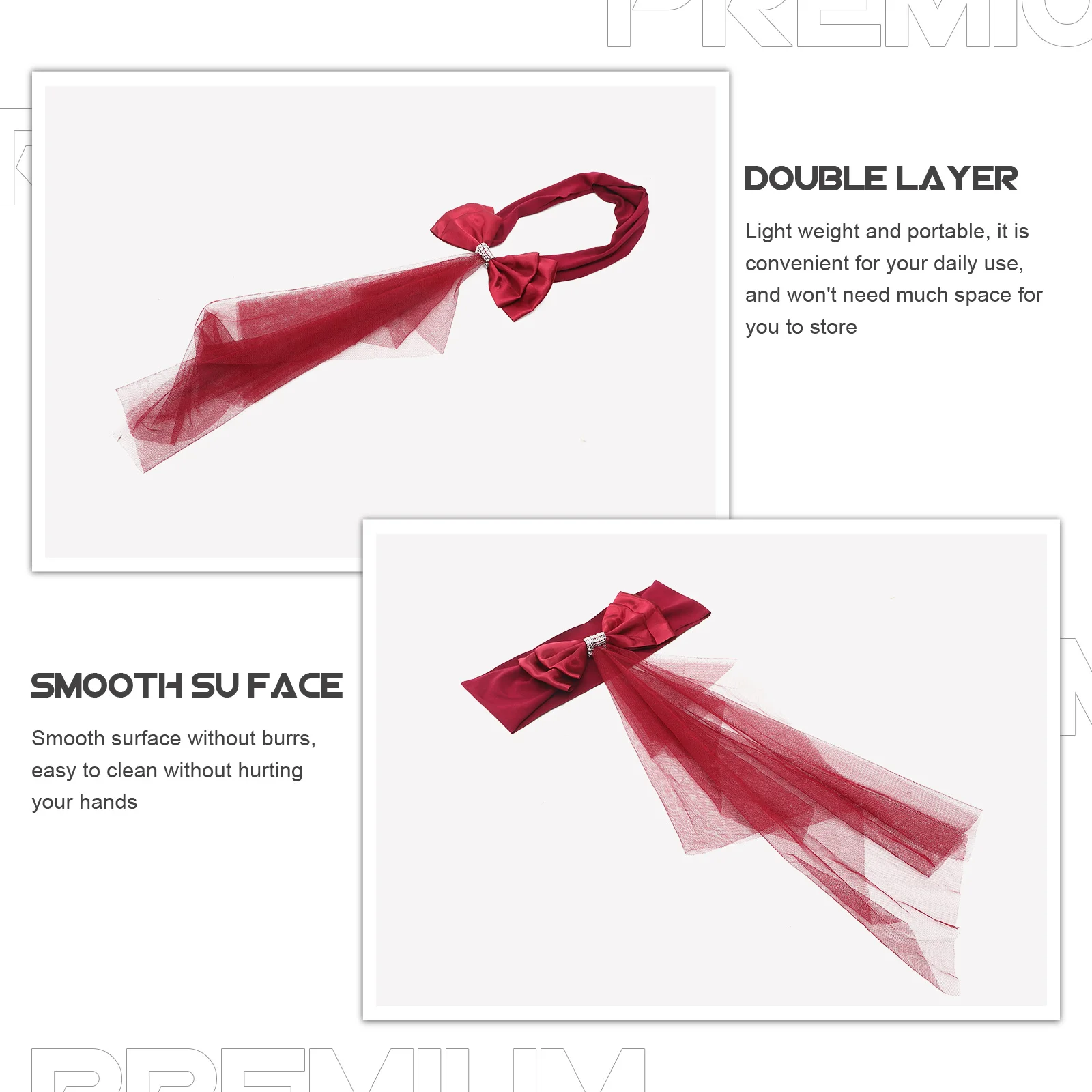 

10Pcs Chair Sashes Bowknot Wedding Banquet Elegant Decorative Chair Bows for Events Cover Sashes with Bows