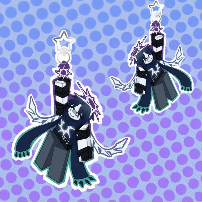 سلسلة مفاتيح أكريليك مغلقة لمرةين! قلادة شخصية لعبة الرسوم المتحركة