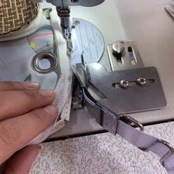Industrial Lockstitch and walking feet Sewing Machin Hemming Presser Foot Folder Plastic Webbing, Leather Strip,Ribbon Pull Tube